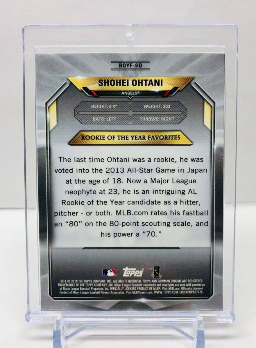 希少 2018 大谷翔平 Bowman Chrome Mega Box RC Favorites Refractor ROYF-SO MOJO ルーキー Topps Rookie of the Year_画像8