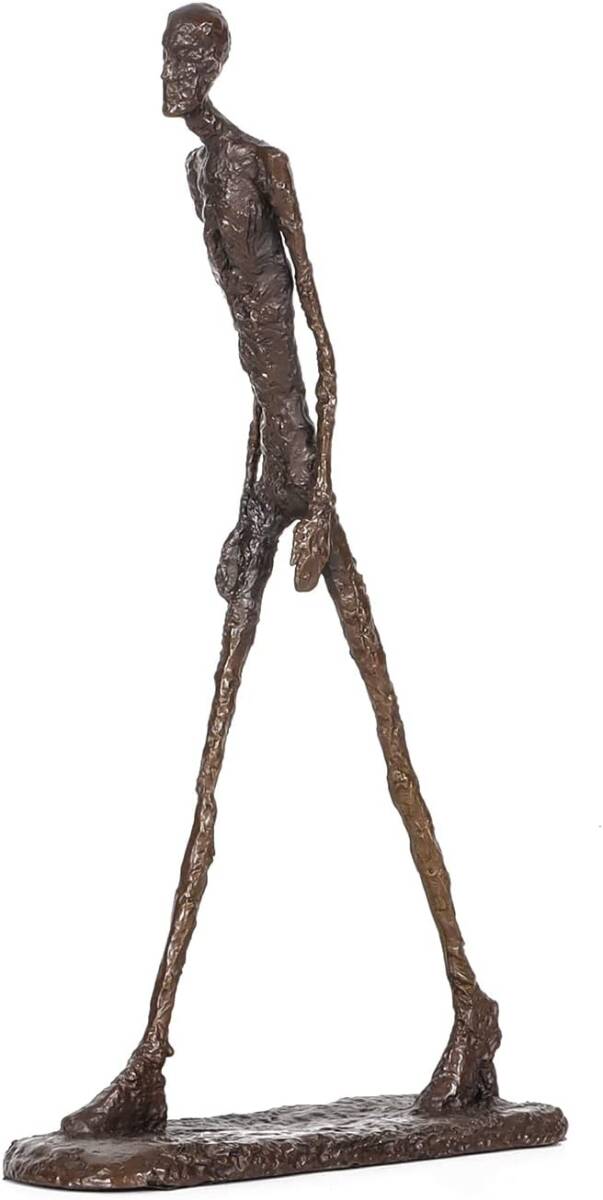 ジャコメッティ　ブロンズ像　歩く男レプリカ西洋彫刻オブジェ抽象彫刻ホームデコ雑貨小物置物オブジェ書斎飾りウォーキングマン彫像