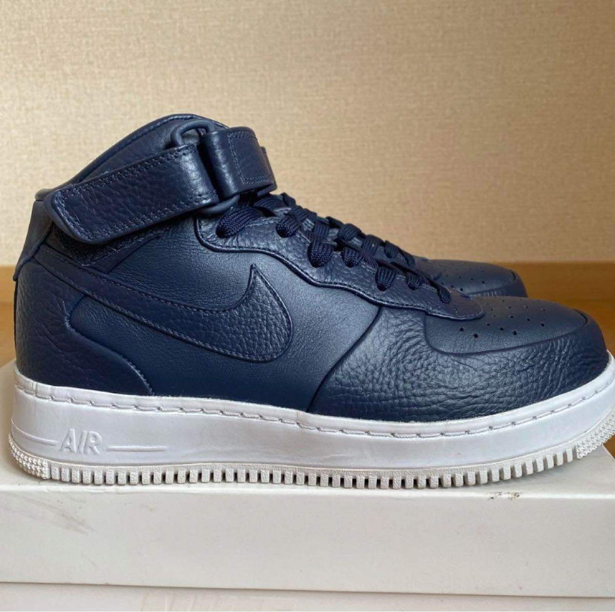 『極美品』NIKELAB AF1 MID エアフォース1 ネイビー　レザー　本革　26.0cm ナイキラボ