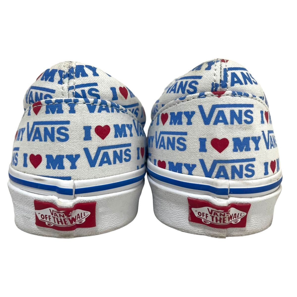 【美品】VANS ERA (ヴァンズ エラ) メンズスニーカー ロゴ総柄 I love my VANS ホワイト 27.5cm_画像3