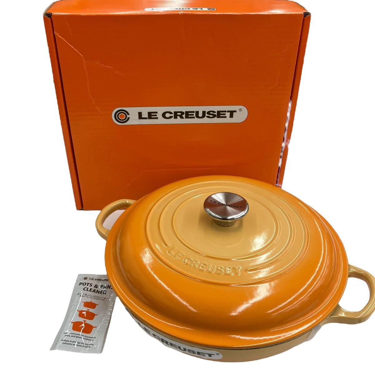 ★美品LE CREUSET ル・クルーゼ ビュッフェキャセロール 両手鍋 26㎝ 　オレンジブロッサム　浅型　調理器具★_画像1