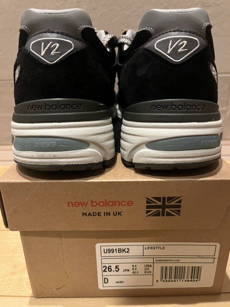 newbalance 991 V2 made in UK ブラック　US8.5 26.5cm ニューバランス　UK8 U991BK2_画像2