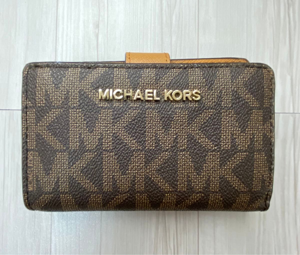 マイケルコース 財布 二つ折り財布 MICHAEL KORS ウォレット シグネチャー ブラウン mk 