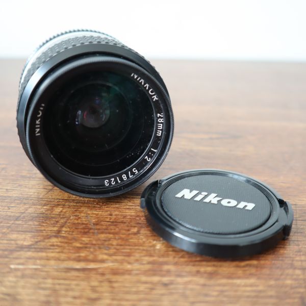 fb60587 カメラレンズ Nikon ニコン NIKKOR 28mm 1：2 一眼レフ レンズ保護フィルター ジャンク ③
