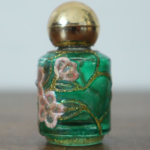 fc60539 小さな ガラスの香水瓶 花/フラワー 高さ約5cm 硝子_画像9