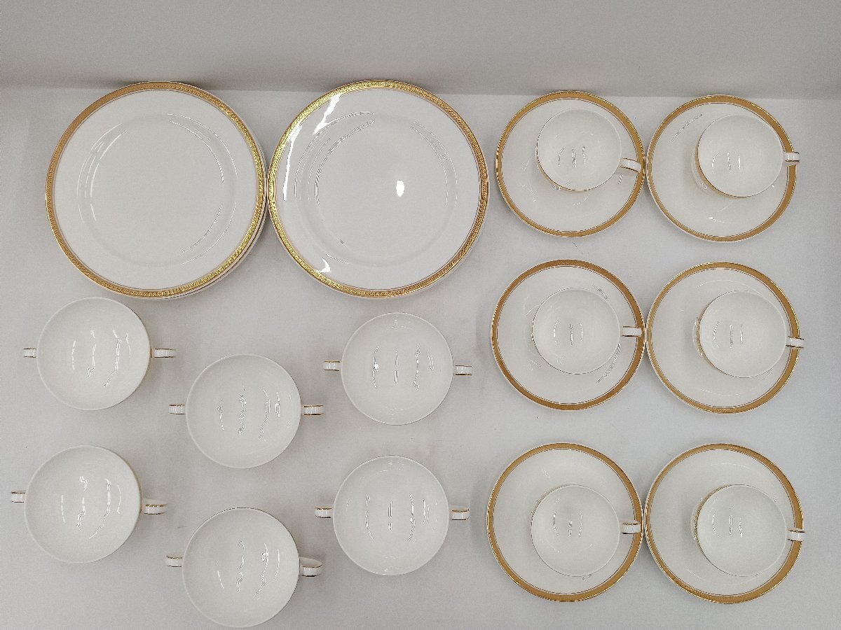 ★未使用品★ Noritake Bone China モデラートライン 4472 カップ＆ソーサー スープカップ 大皿 6客セット ノリタケ【他商品と同梱歓迎】