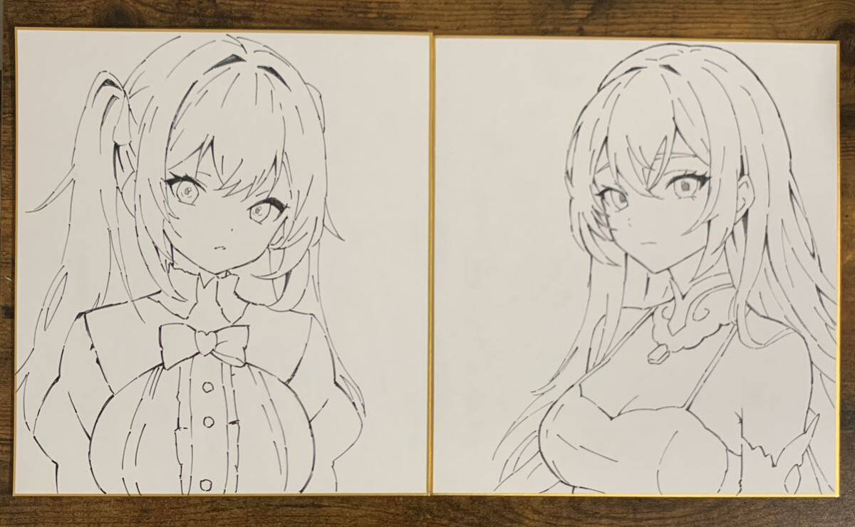 Yahoo!オークション - 直筆 イラスト色紙 2枚 Yahoo!オークション - 直筆 イラスト色紙 2枚