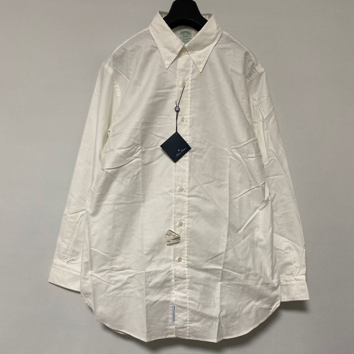 新品未使用品 アメリカ製 ブルックスブラザーズ オックスフォード ボタンダウン シャツ 16 1/2 L USA brooks brothers OXford BD shirt