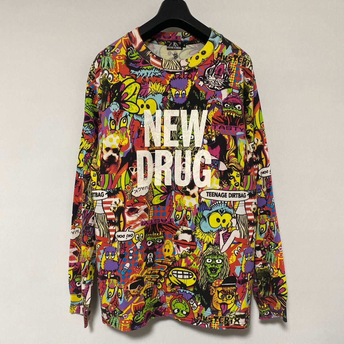 美品 hysteric glamour SKULLUX new drug プリント カットソー L/S T シャツ S ヒステリックグラマー_画像1