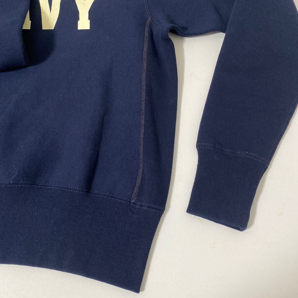 新品 リアル マッコイズ リバース タイプ NAVY 前 V スウェット シャツ 36 real McCoy sweat shirt_画像8