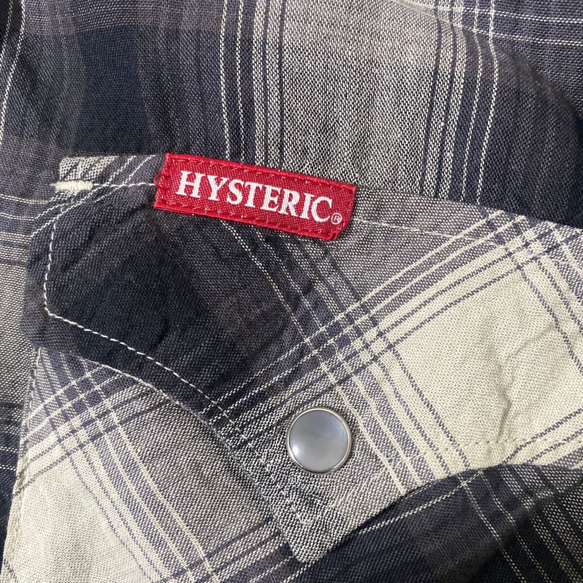  beautiful goods Hysteric Glamour girl chain stitch on blur check western shirt S embroidery hysteric