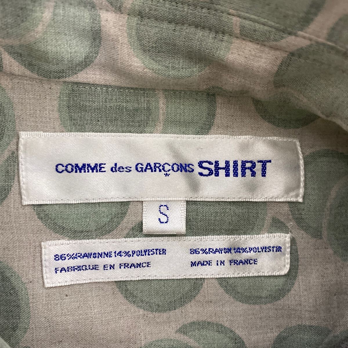 美品 90年代 COMME des GARCONS SHIRT レーヨン ポリ ドット 切替 シャツ S コムデギャルソン サイケ アーカイブ DOT_画像5