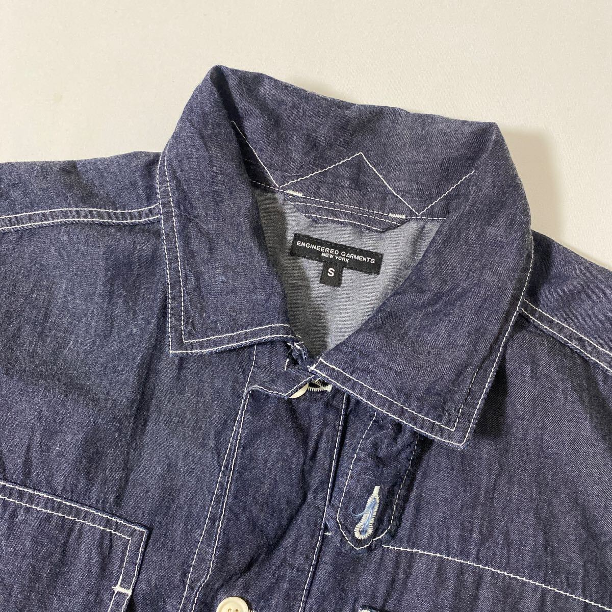  прекрасный товар Engineered Garments army denim shirt S engineered garments Army рубашка work shirt жакет 