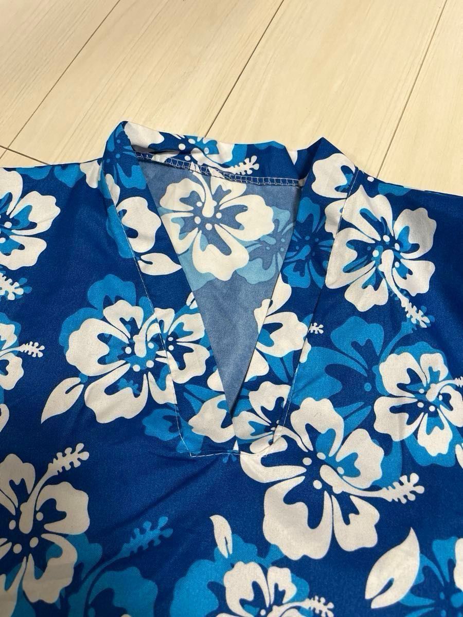 【新品未使用未開封】アロハ　長袖　上下セット 甚平 パジャマ ルームウェア 花柄