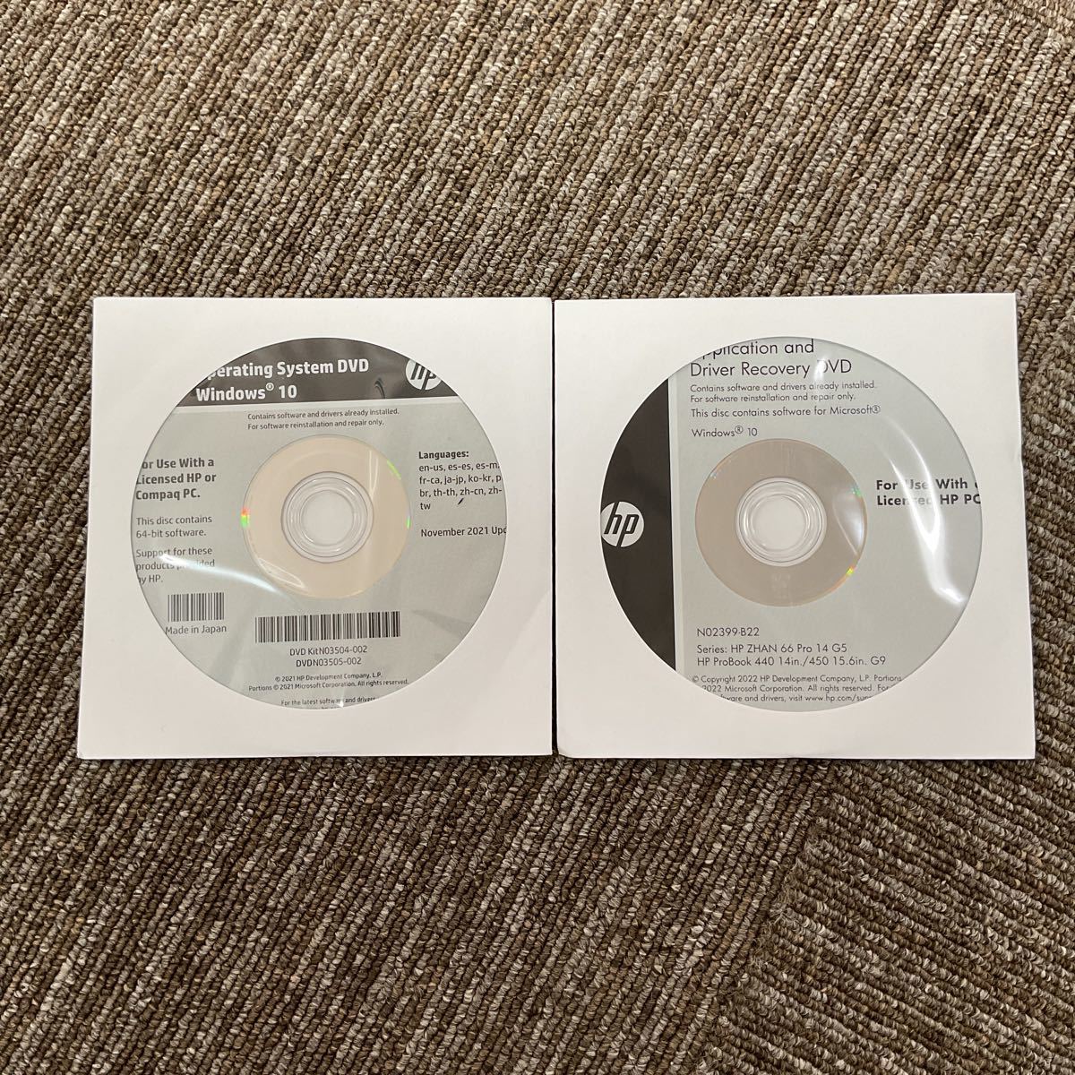 ◎(E075）HP Operating system DVD windows 10 & application and Driver Recovery DVD 未使用品_画像1