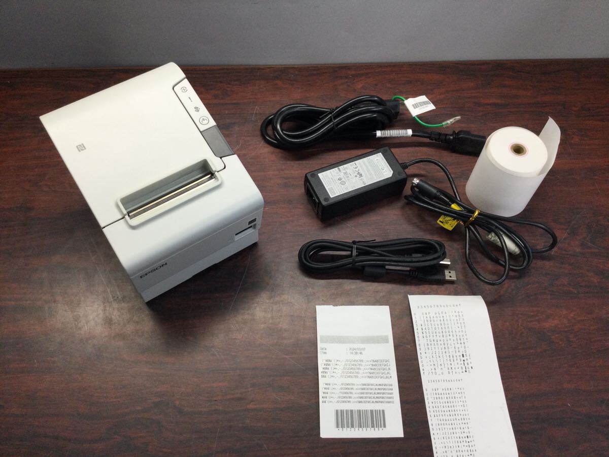 03071) EPSON エプソン TM-T88VI (Model M338B) 【印刷確認済】 USB/LAN/WiFi 中古 レシートプリンターの画像1