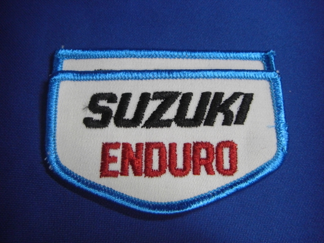 70's ★スズキ ビンテージ 刺繍 ワッペン ENDURO モトクロス ★SUZUKI パッチ TS125 TS250 RM125 RM250 DR250 RA125 SX125 ハスラー 当時物_画像1