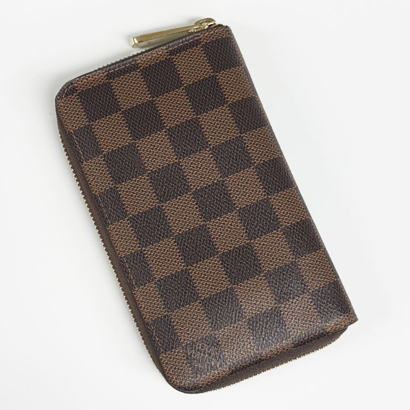 【HS314】中古　LOUIS VUITTON ルイヴィトン　ジッピー コンパクト ウォレット　財布　N60028　フランス製　ブラウン　ダミエ_画像3