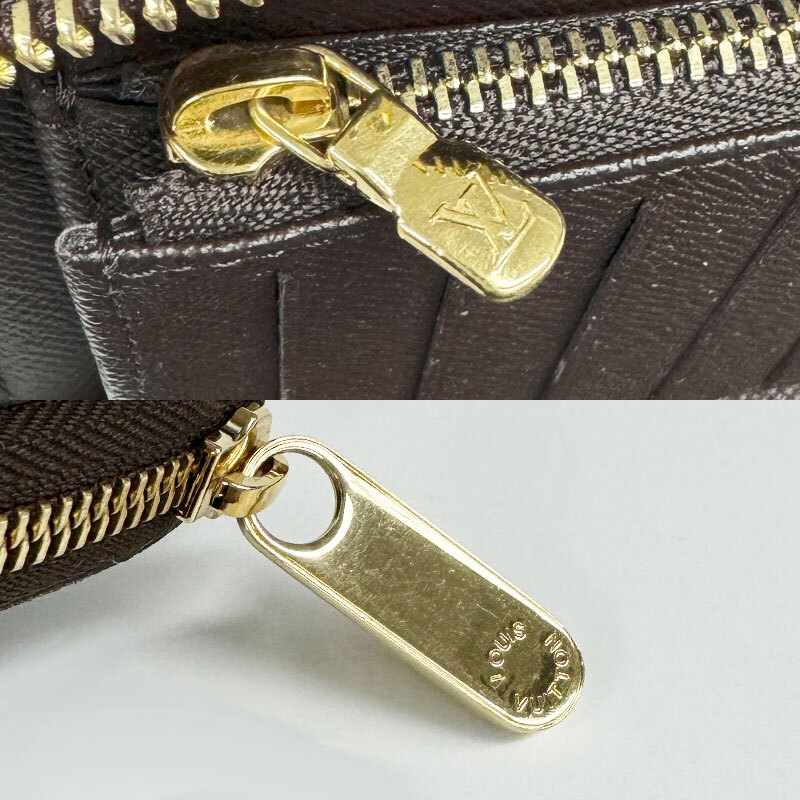 【HS314】中古　LOUIS VUITTON ルイヴィトン　ジッピー コンパクト ウォレット　財布　N60028　フランス製　ブラウン　ダミエ_画像10