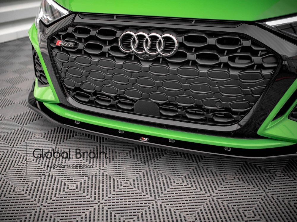 アウディ RS3 8Y フロント リップ スポイラー V2/ フロント スプリッタ― エプロン バンパー ディフューザー スカート_画像3