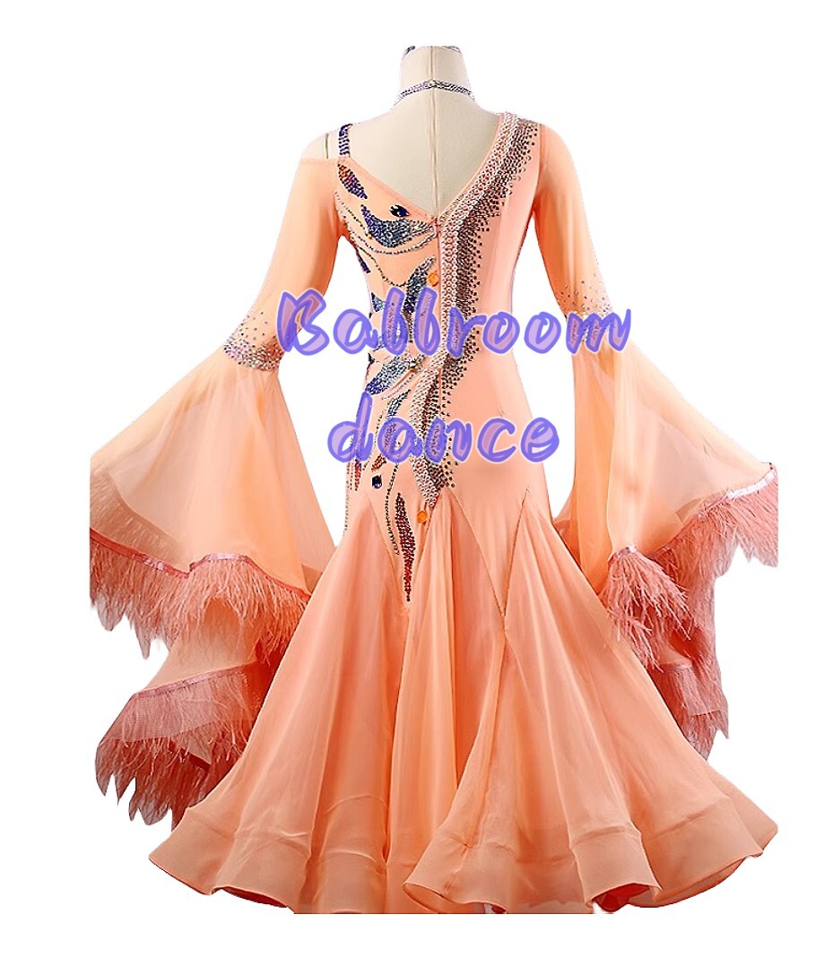 社交ダンスドレス　社交ダンス衣装/モダンドレス/パーティー　スタンダート サイズ変更可、色変更可　MD060_画像2