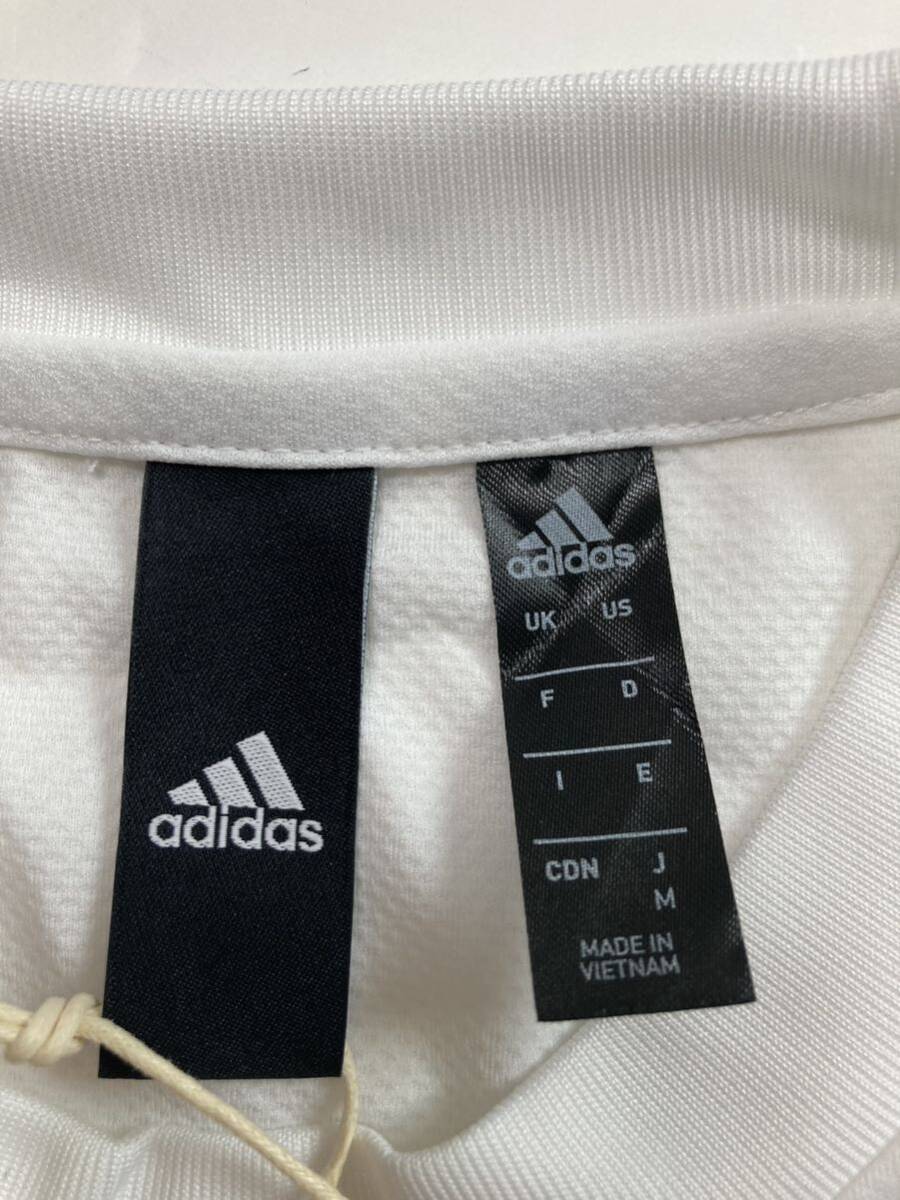 新品 adidas アディダス M プラクティスシャツ 半袖 tシャツ TEE ロゴ プリント ホワイト 白 未使用_画像6