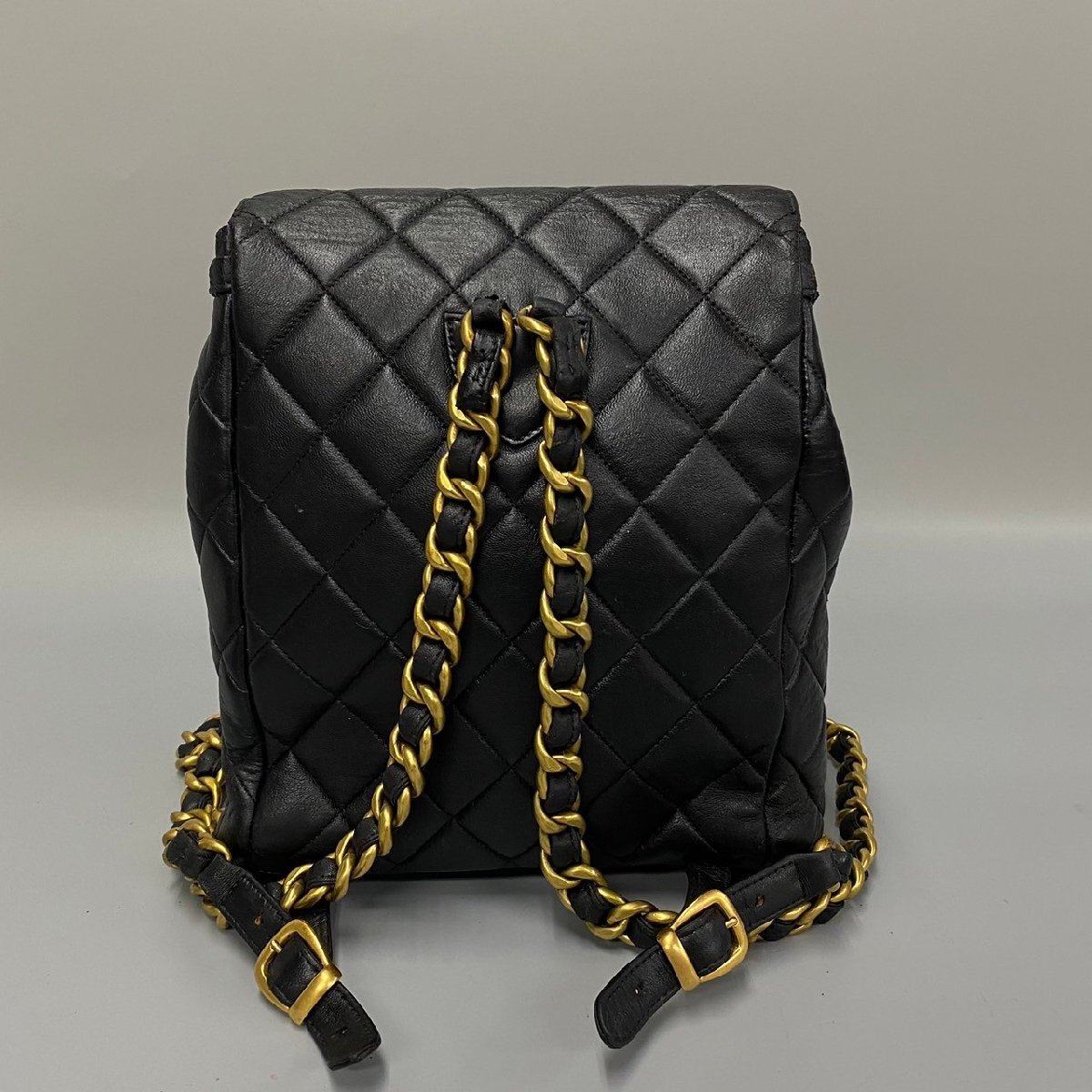 1円 美品 シール有 4番台 CHANEL シャネル マトラッセ ラムスキン ダブルココ ターンロック リュックサック バックパック 黒 60629の画像4