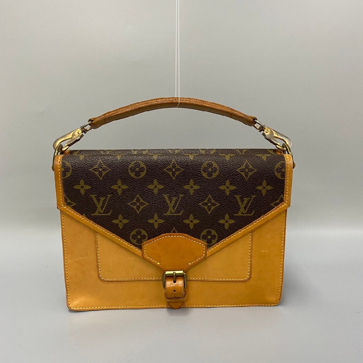 1円 極 美品 LOUIS VUITTON ルイヴィトン モノグラム サックビファス レザー 本革 2way ショルダーバッグ ハンドバッグ ブラウン 26011_画像3