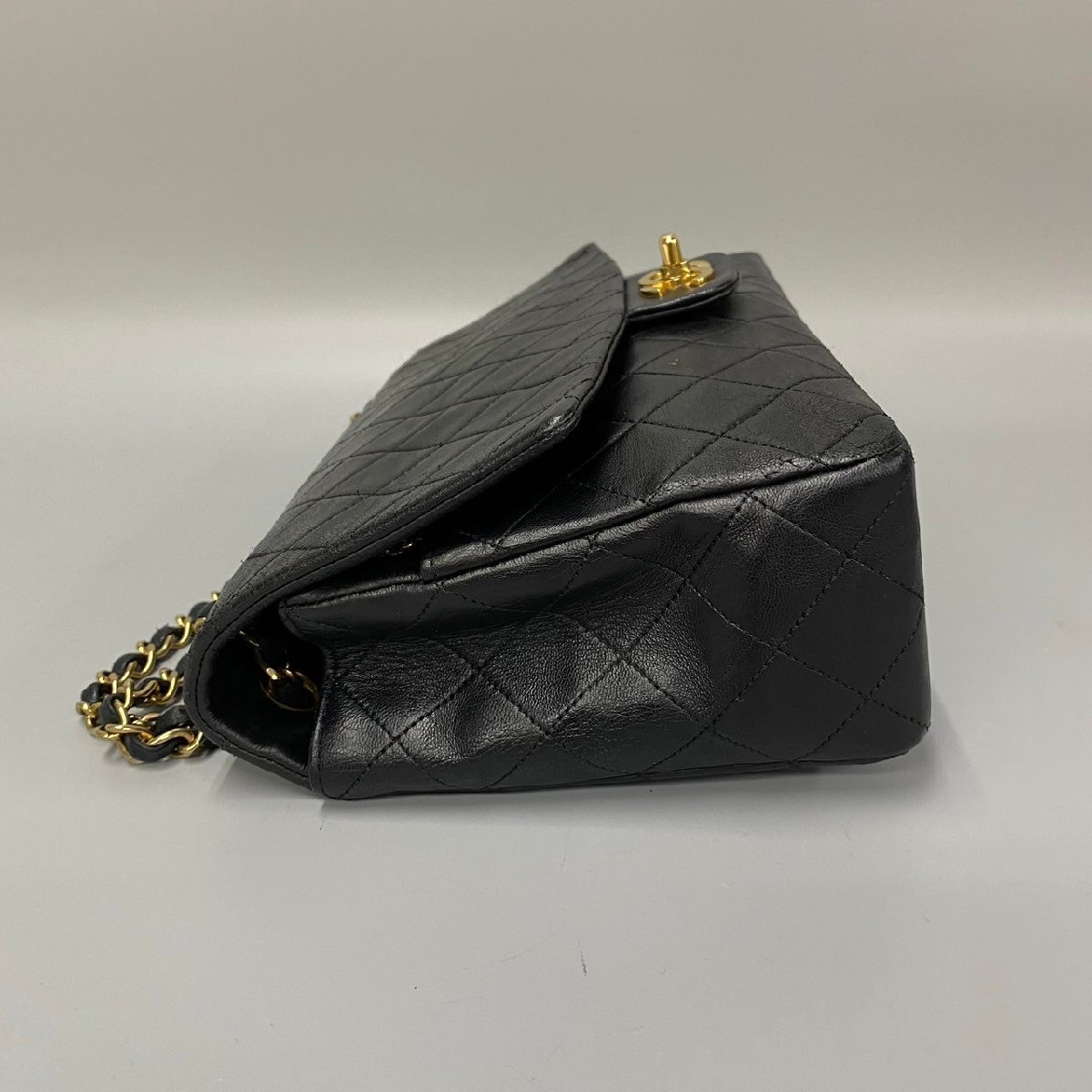 1円 極 美品 シール有 1番台 CHANEL シャネル マトラッセ Wチェーン 27cm ラムスキン レザー ハンドバッグ ショルダーバッグ 32644の画像5