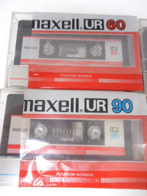 レトロ カセットテープ マクセル MAXELL UR60 UR90 ×３ カセットテープ ４本 中古 セット_画像2