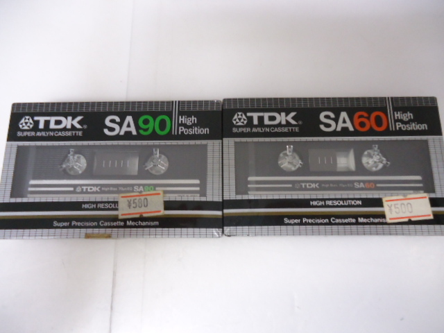 昭和レトロ TDK SA90 SA60 High Position ハイポジション カセットテープ 2本セット 新品未開封 セットの画像1