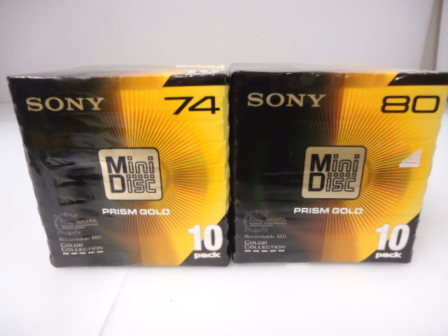SONY MDディスク PRISM GOLD 80 ・74 各10パック 計20 新品 セットの画像1