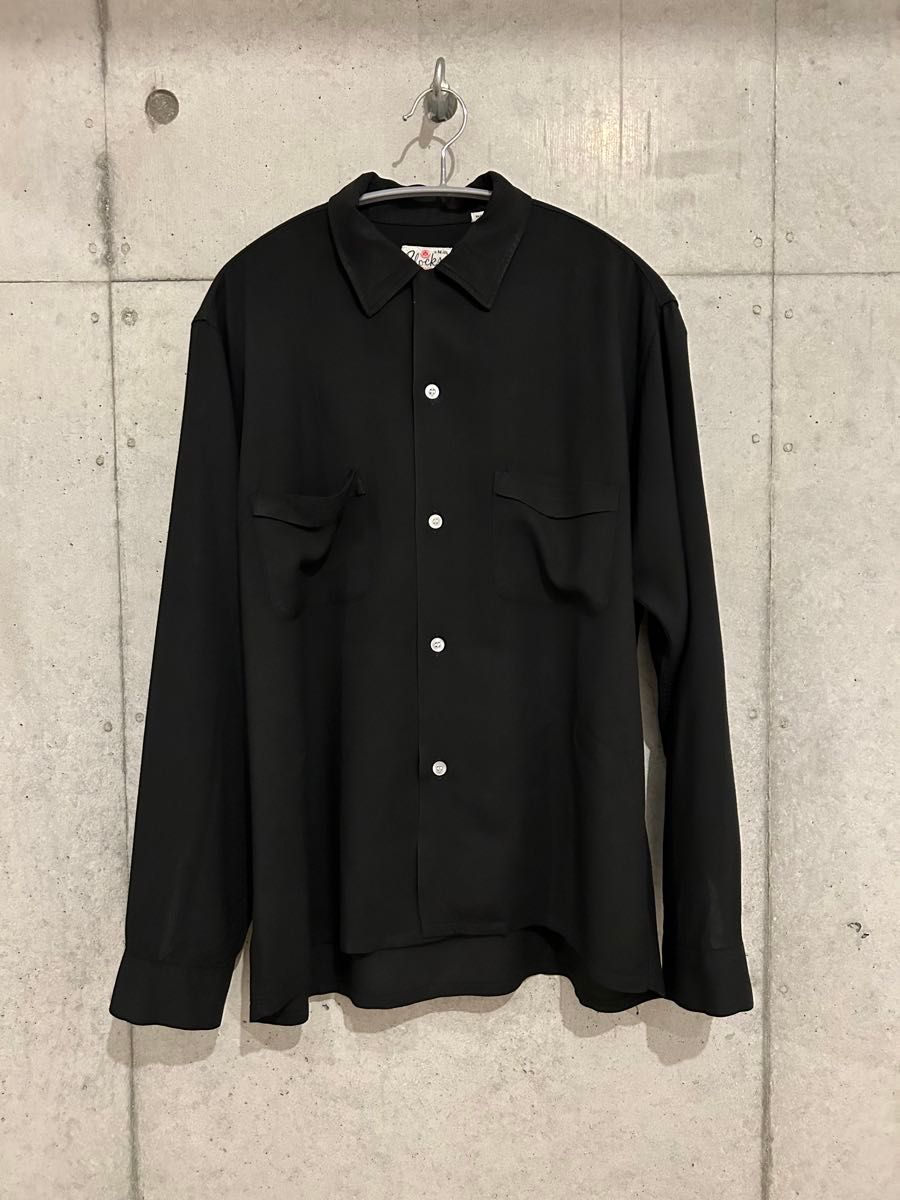 【値下げ不可】50s レーヨンシャツ　ブラック　黒　vintage