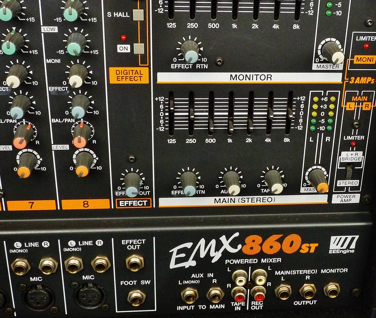 YAMAHA EMX-860 ST MAIN L-200W R-200W MONI-200W 3系統AMP 内蔵の画像3