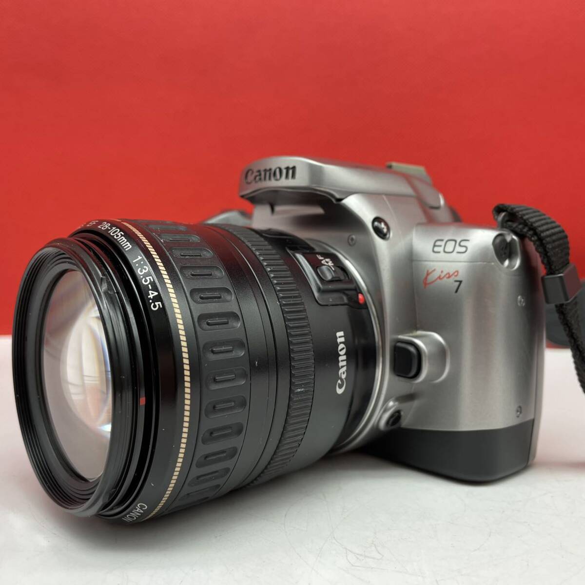 □ Canon EOS Kiss7 フィルムカメラ 一眼レフカメラ Canon ZOOM LENS EF 28-105mm F3.5-4.5 ULTRASONIC レンズ 通電確認済 現状品 キャノン_画像4