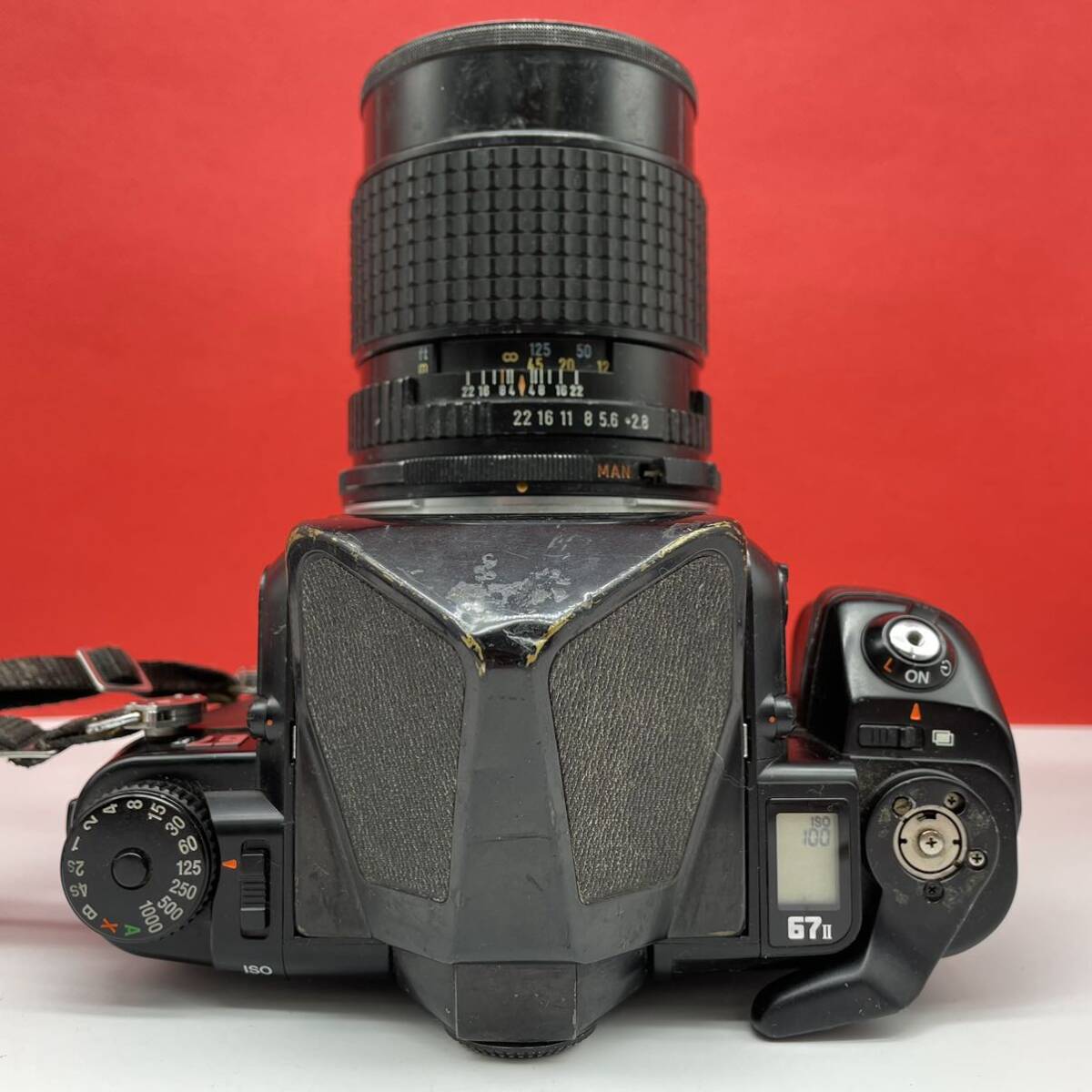 □ PENTAX 67II ボディ 中判フィルムカメラ smc PENTAX67 165mm F2.8 レンズ マグニファイヤー シャッターOK 現状品 ペンタックス の画像5