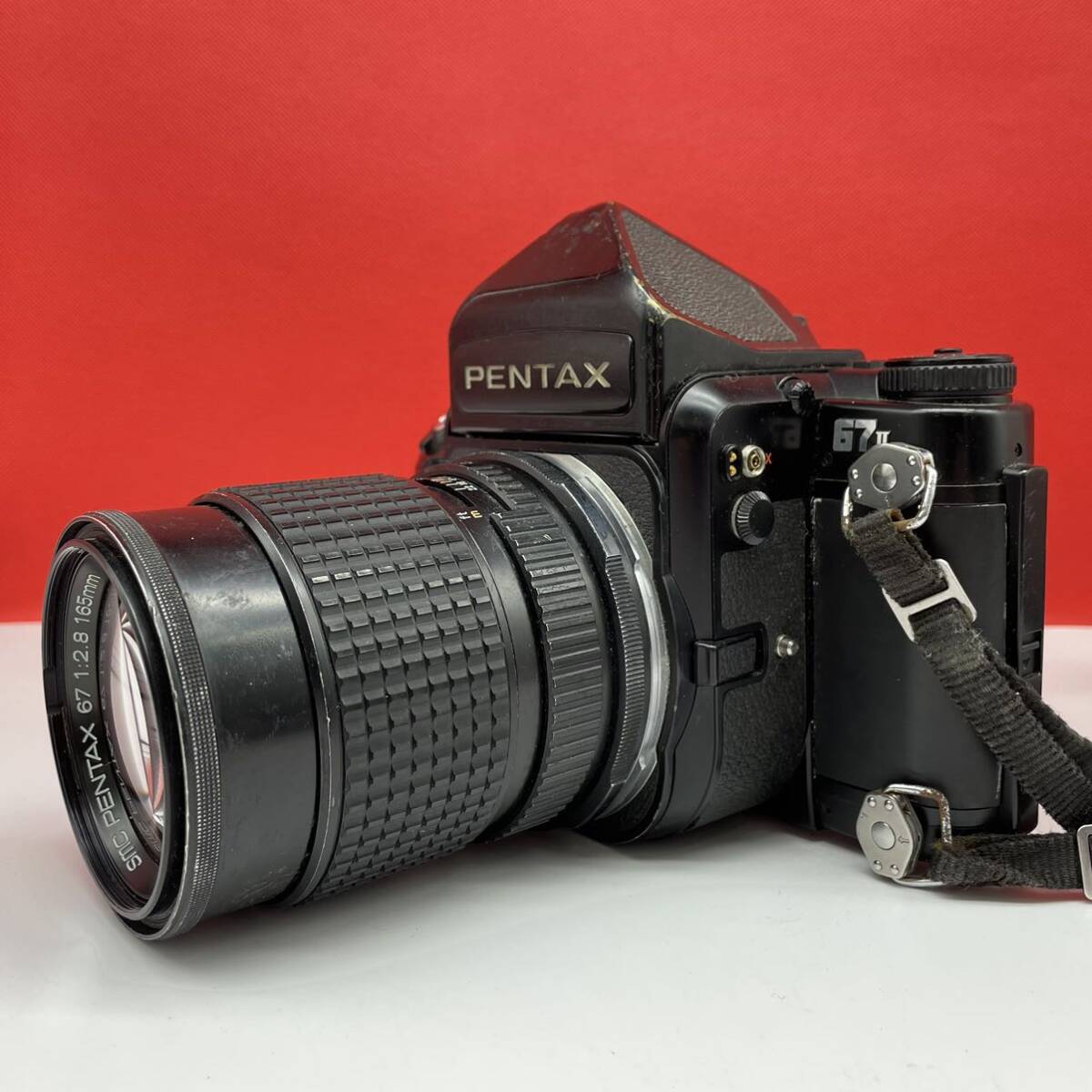□ PENTAX 67II ボディ 中判フィルムカメラ smc PENTAX67 165mm F2.8 レンズ マグニファイヤー シャッターOK 現状品 ペンタックス _画像4