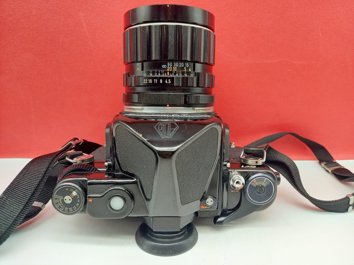 ■ PENTAX 6×7 TTLファインダー TAKUMAR 4.5/75 レンズ 中判フィルムカメラ 動作確認済 シャッター、露出計OK ペンタックス
