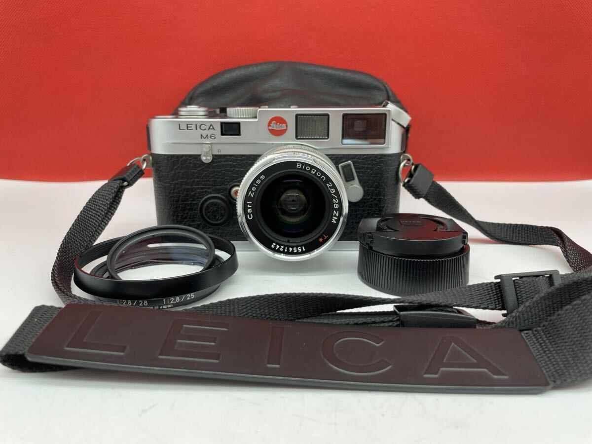 ＊ 【防湿庫保管品】 Leica M6 シルバー フィルムカメラ レンジファインダー Carl Zeiss Biogon 2.8/28 ZM T* レンズ 動作確認済 ライカ