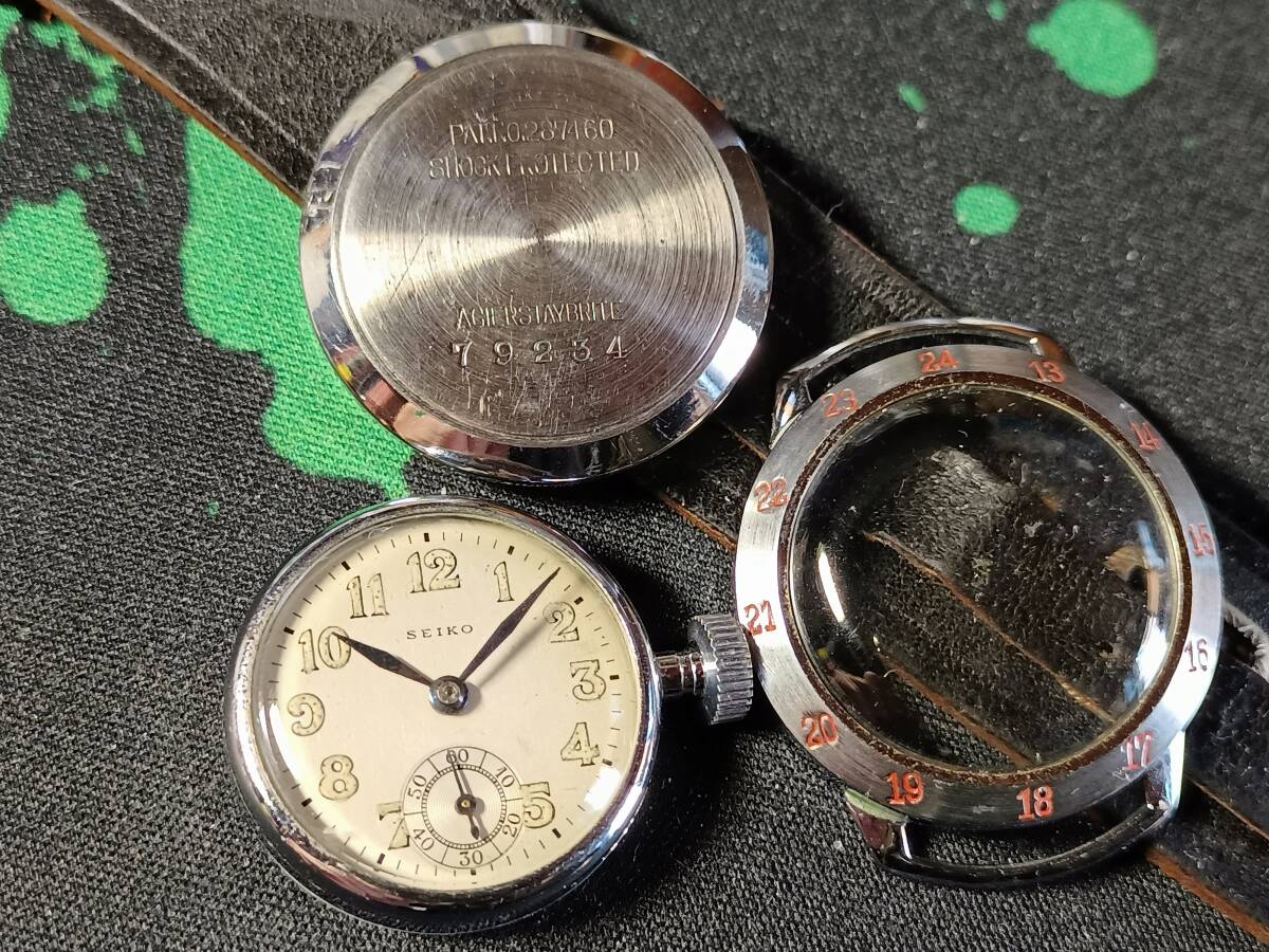 幻品・精工舎・夜光文字盤・SEIKO・セイコー・10型・軍用24H・スモセコ・超美品・二重ケース・洗浄・注油済_画像5