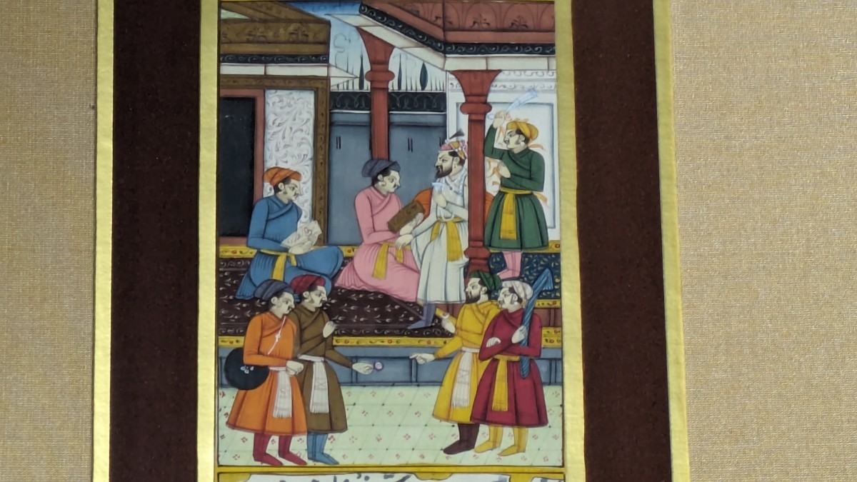 古画 イスラム絵画 細密画 ミニアチュール 挿絵 インド 肉質緻密画 214 ペルシャ ムガル絵画_画像4
