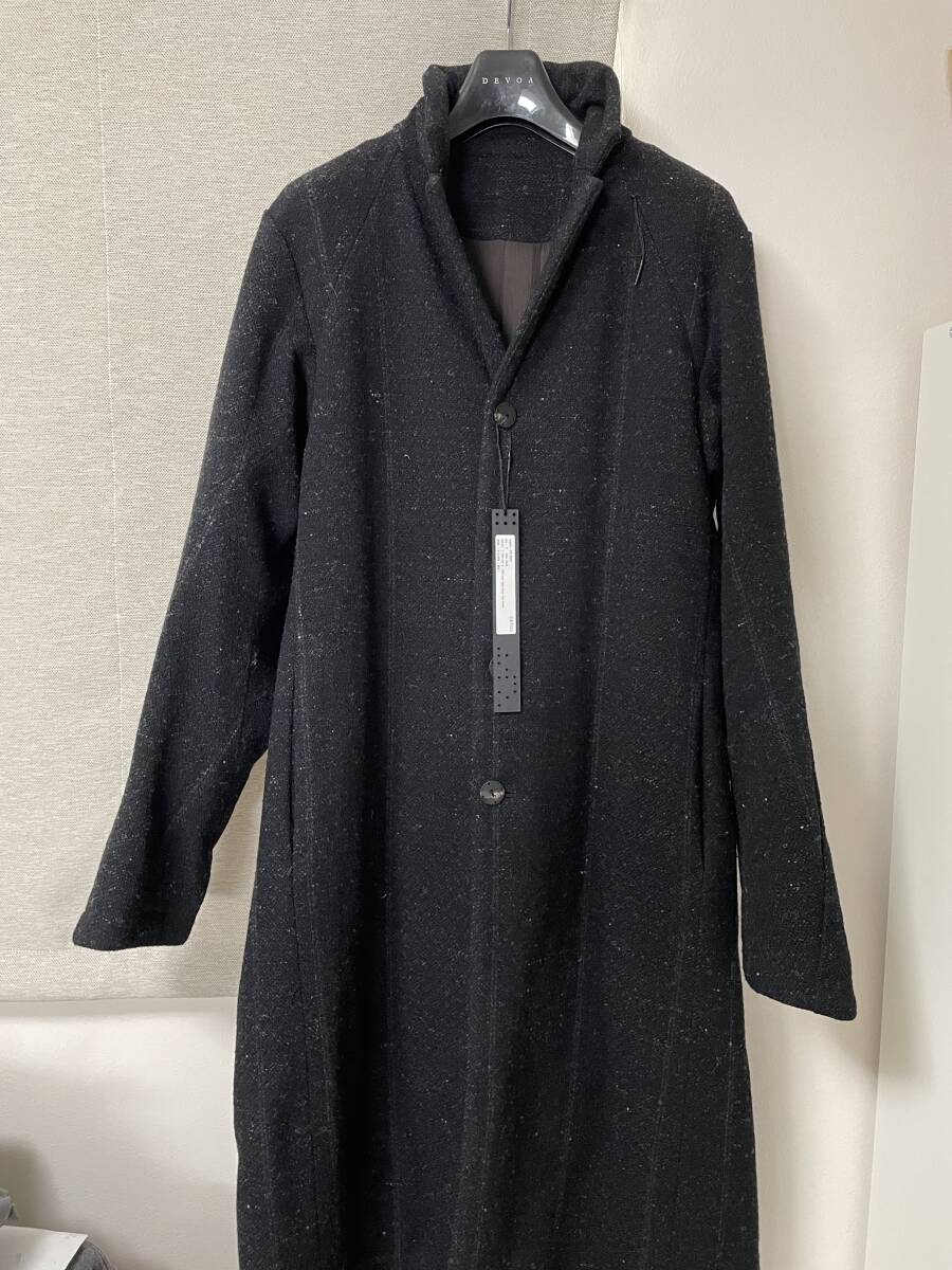 新品23AW DEVOA ジェットランドウールコートCTI-BSOC Coat Shetland Wool. Blackサイズ2 定価110000円incarnation backlash KLASICA juliusの画像1