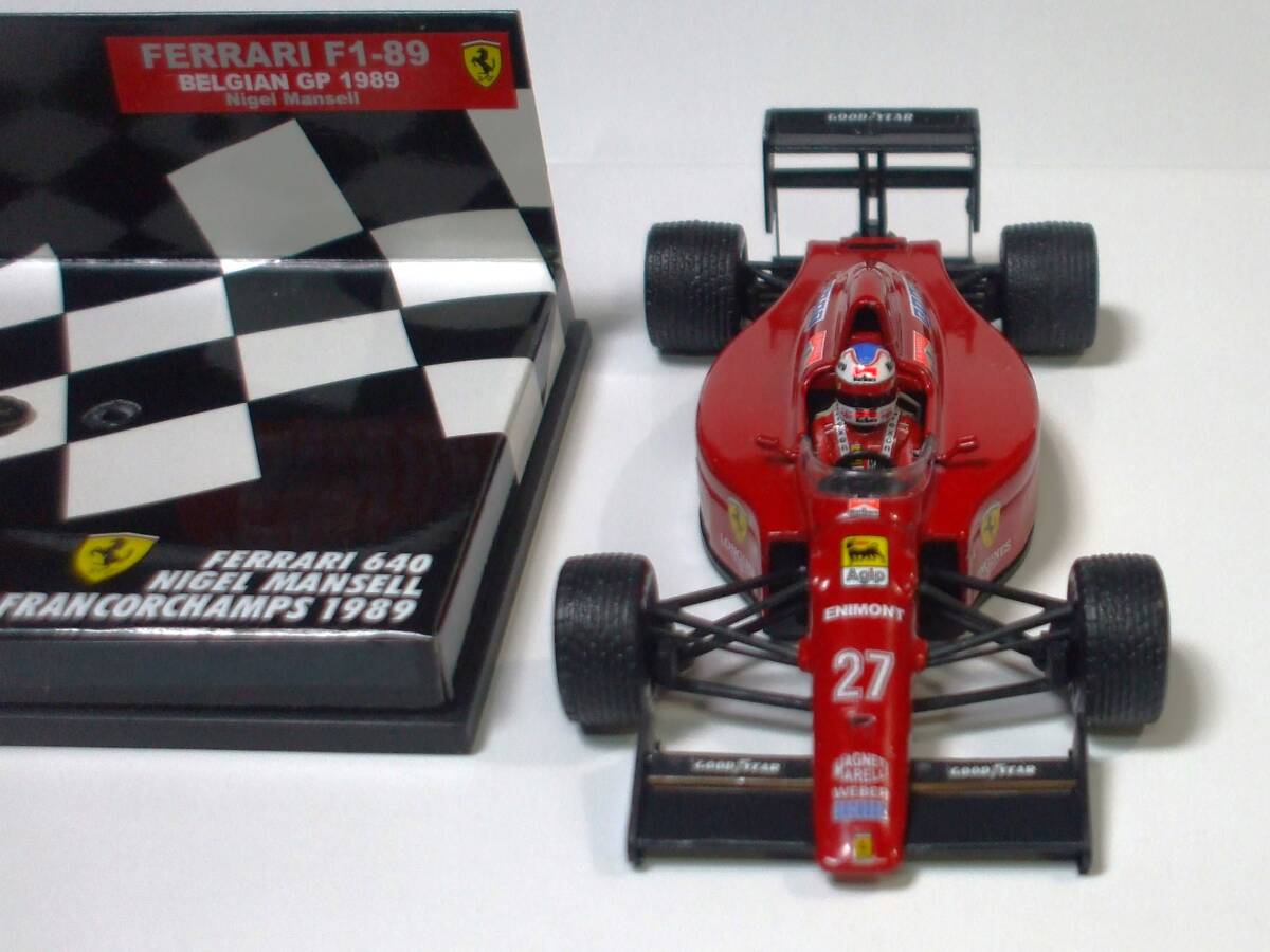 レインタイヤ★フェラーリ 640 マンセル フィギュア.PMAケース.デカール全貼替 ベルギーGP F1-89 Marlboro★Hashette 1/43_画像8