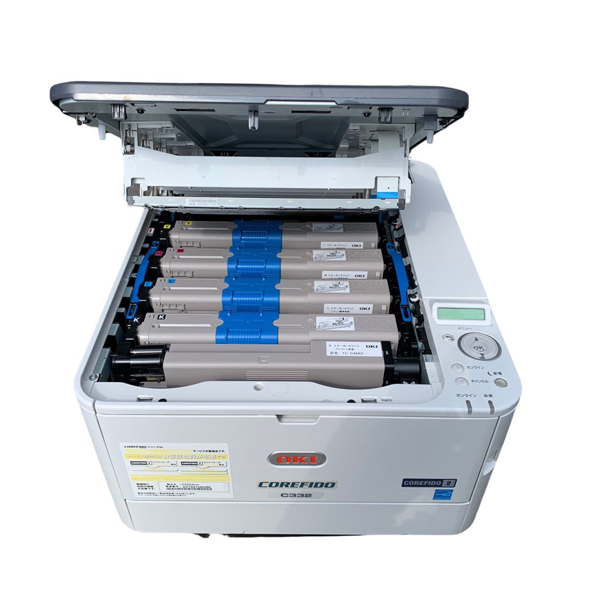* printing sheets number 4666 sheets operation verification ending OKI color LED printer C332dnw multifunction machine extra toner attaching A4 color laser printer - secondhand goods control J596