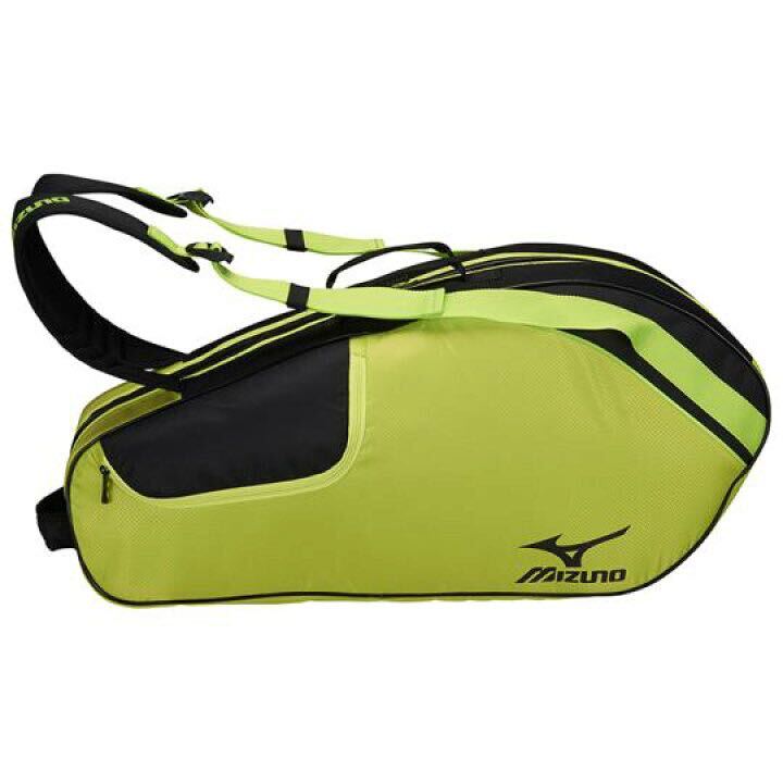 * tag attaching unused goods MIZUNO Mizuno racket bag 6 pcs insertion .63JD700337 lime green approximately 40L badminton tennis racket case control J721