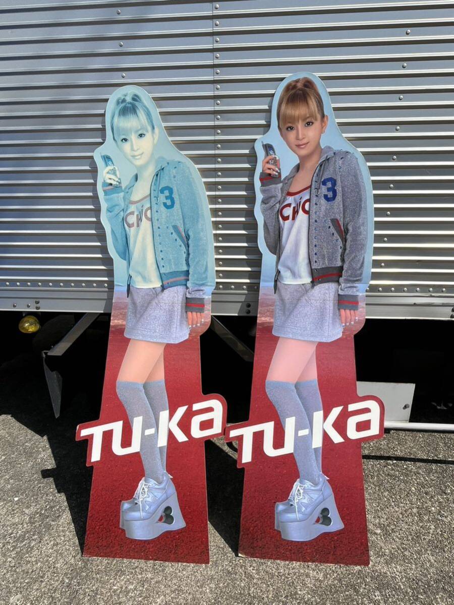 * Hamasaki Ayumi life-size panel? TU-KA shop front POP 2 pieces set height approximately 165cm width approximately 55cm independent un- possible sunburn equipped Junk present condition goods secondhand goods control J635