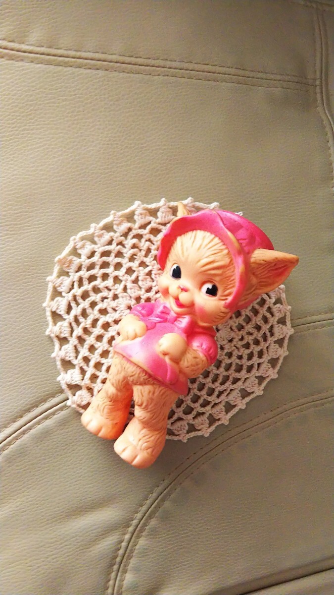 父の日 美 レア 黒い瞳 ピンク アメリカ VTG サン ラバー Kitten 父の日 美 レア 黒い瞳 ピンク アメリカ VTG サン ラバー Kitten
