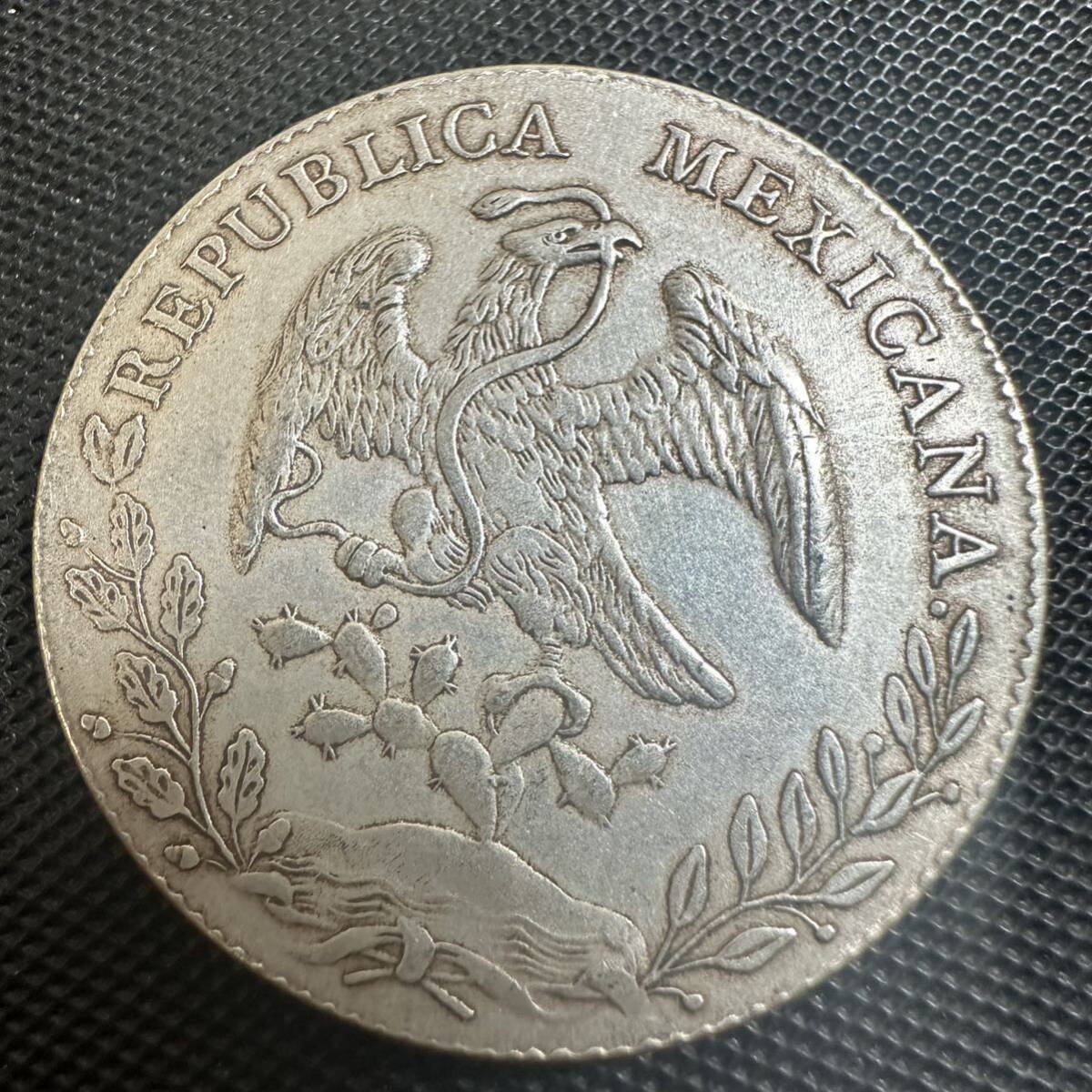 古錢 メキシコ古銭 メキシコ 1891年 大型コイン DC8 大型銀貨 貿易銀 重さ26.7Gの画像1