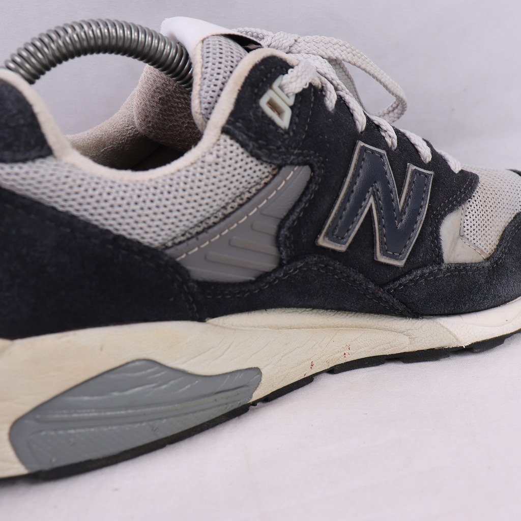 580 ニューバランス 26.5cm/new balance 紺 ネイビー 灰 グレー オフホワイト 中古 古着 メンズスニーカー yy2885_画像7