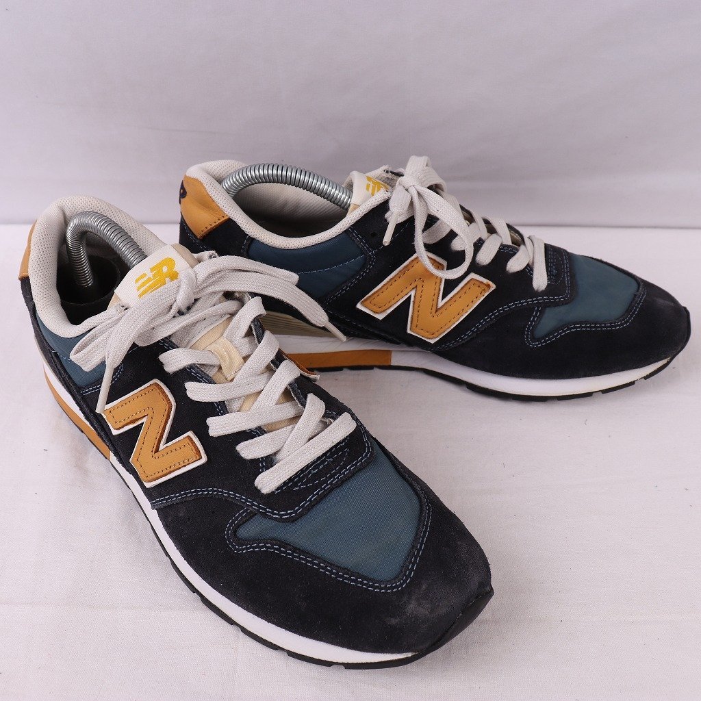 996 ニューバランス 26.0cm/new balance ブルー系 紺 ネイビー マスタード 白 ホワイト 中古 古着 メンズスニーカー yy2893_画像6